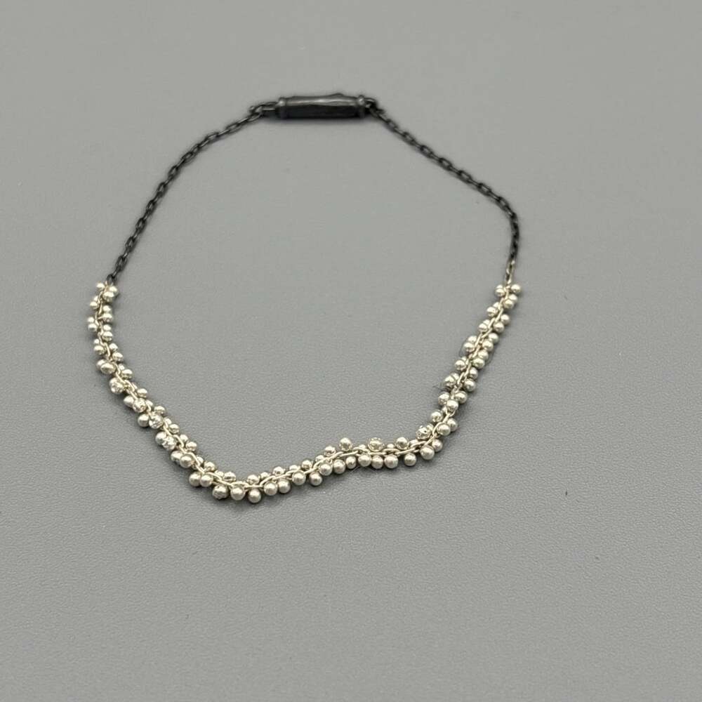 Ten Thousand Things Bracelet Oxidized Silver, Dainty, Beaded Bracelet